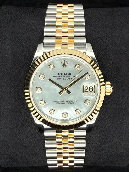 Rolex Datejust 31 "MOP" Mother of Pearl Diamond Dial Jubilee Two Tone 278273 