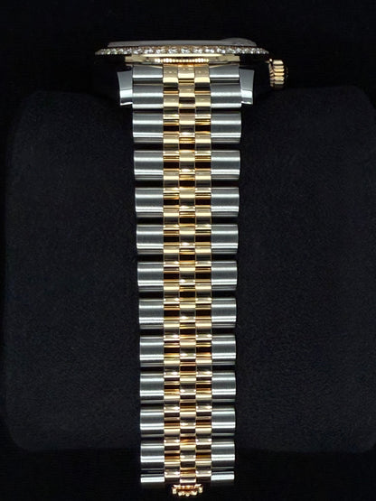 Rolex Datejust 31 "MOP" Black Mother of Pearl Dial with Factory-Set Diamond Bezel 278383RBR bracelet