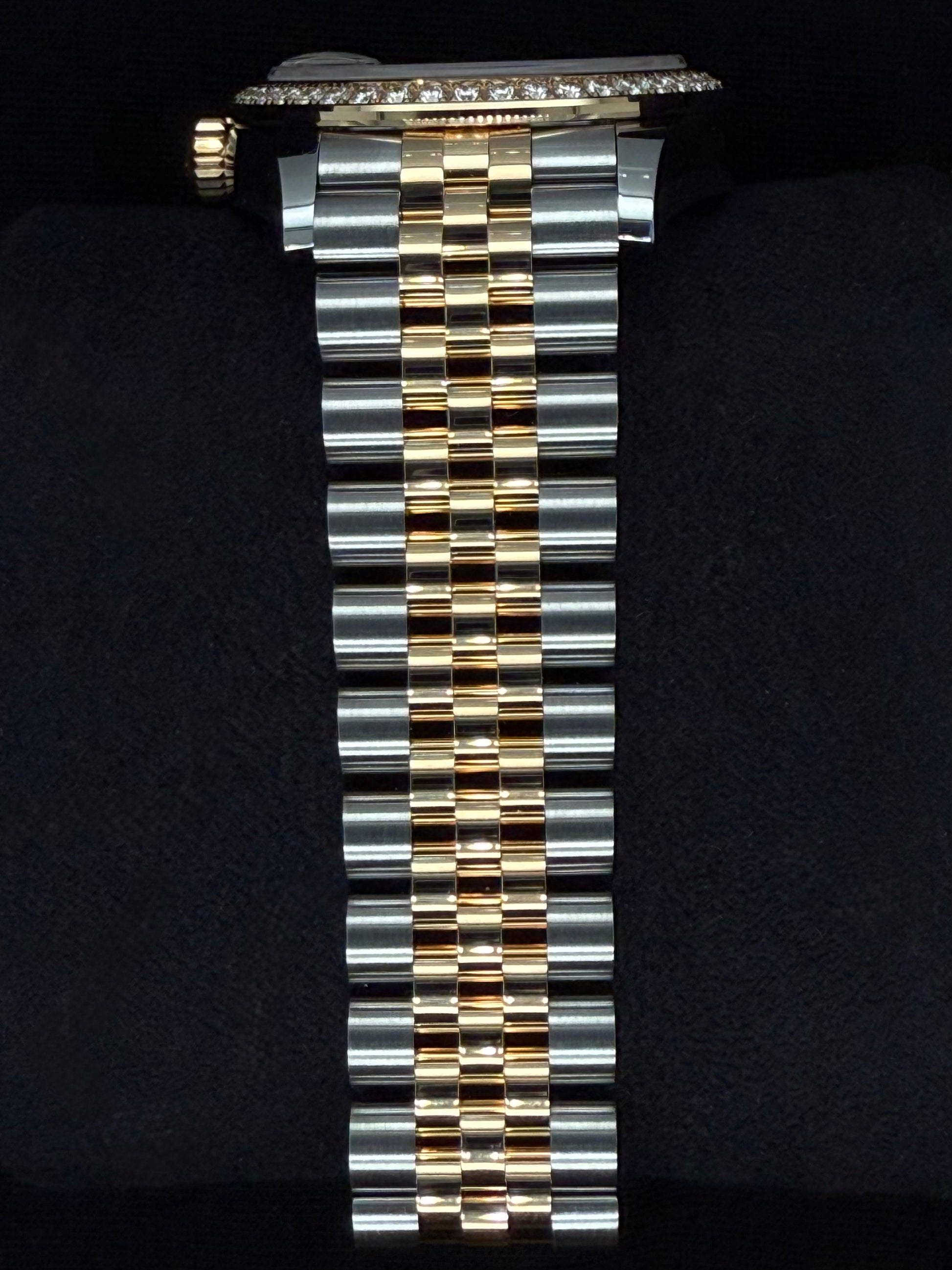 Rolex Datejust 31 "MOP" Black Mother of Pearl Dial with Factory-Set Diamond Bezel 278383RBR bracelet 2