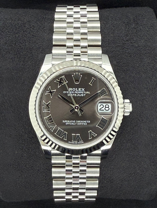 Rolex Datejust 31 Dark Grey Roman Dial Jubilee 278274