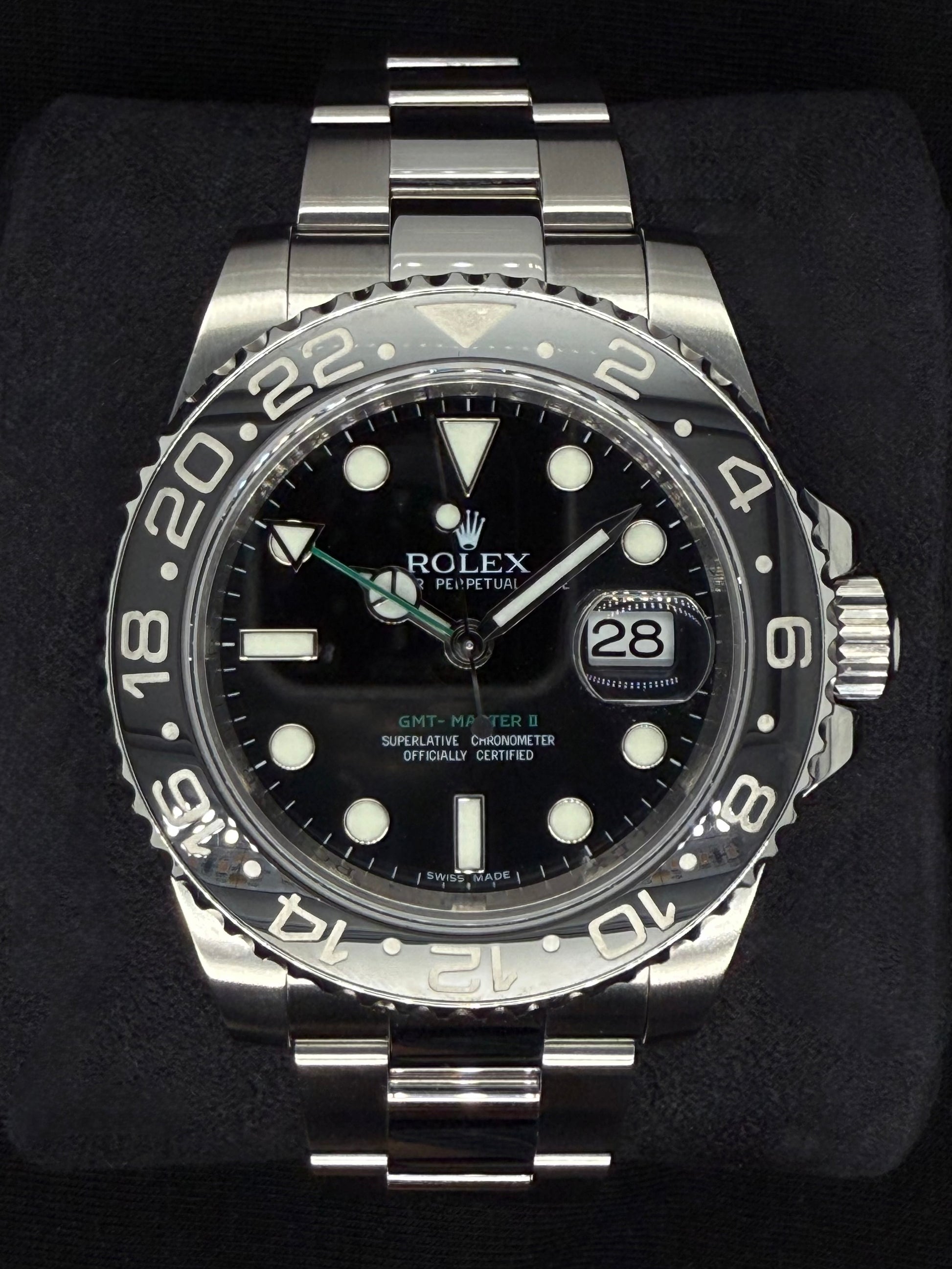 Rolex GMT-Master II Black Dial Green Arrow Hand 116710LN