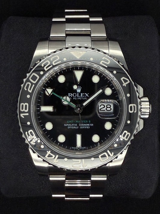 Rolex GMT-Master II Black Dial Green Arrow Hand 116710LN