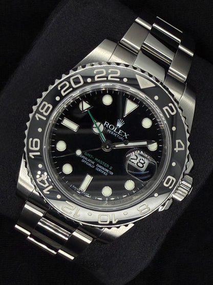 Rolex GMT-Master II Black Dial Green Arrow Hand 116710LN right