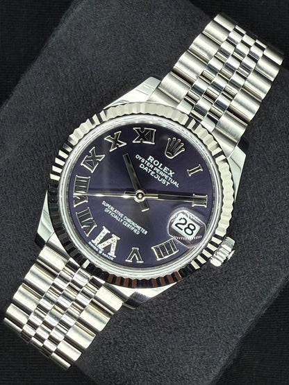 Rolex Datejust 31 Aubergine ‘Purple’ Roman Diamond Dial Jubilee 278274 right