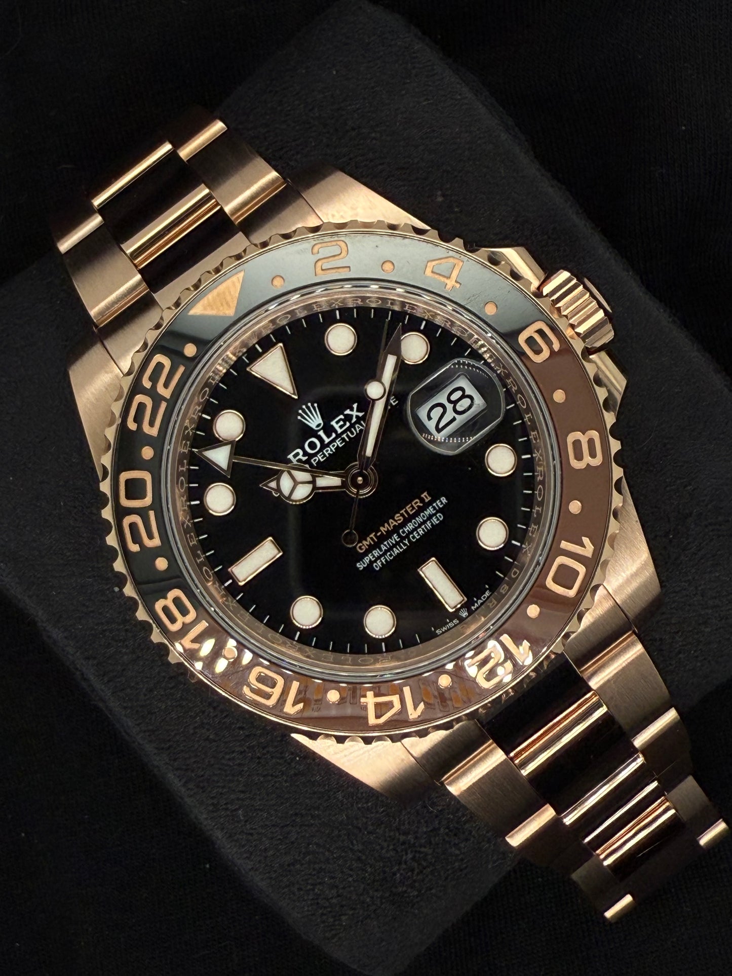 Rolex GMT-Master II 'Rootbeer' 18ct Rose Gold 126715CHNR | 2023 | 40mm