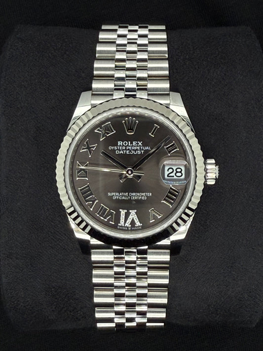 Rolex Datejust 31 Dark Grey Roman Diamond Dial Jubilee 278274 