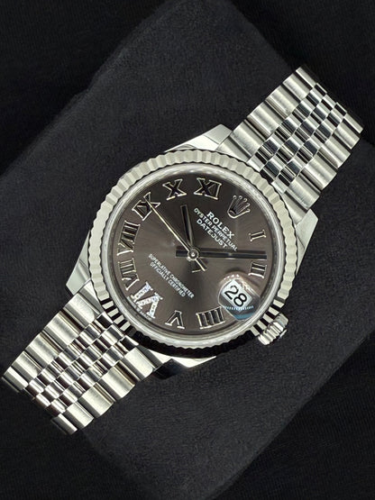 Rolex Datejust 31 Dark Grey Roman Diamond Dial Jubilee 278274 right