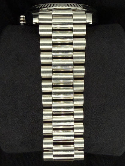 Rolex Day-Date 40 Platinum Ice Blue Diamond Baguette Dial 228236 bracelet