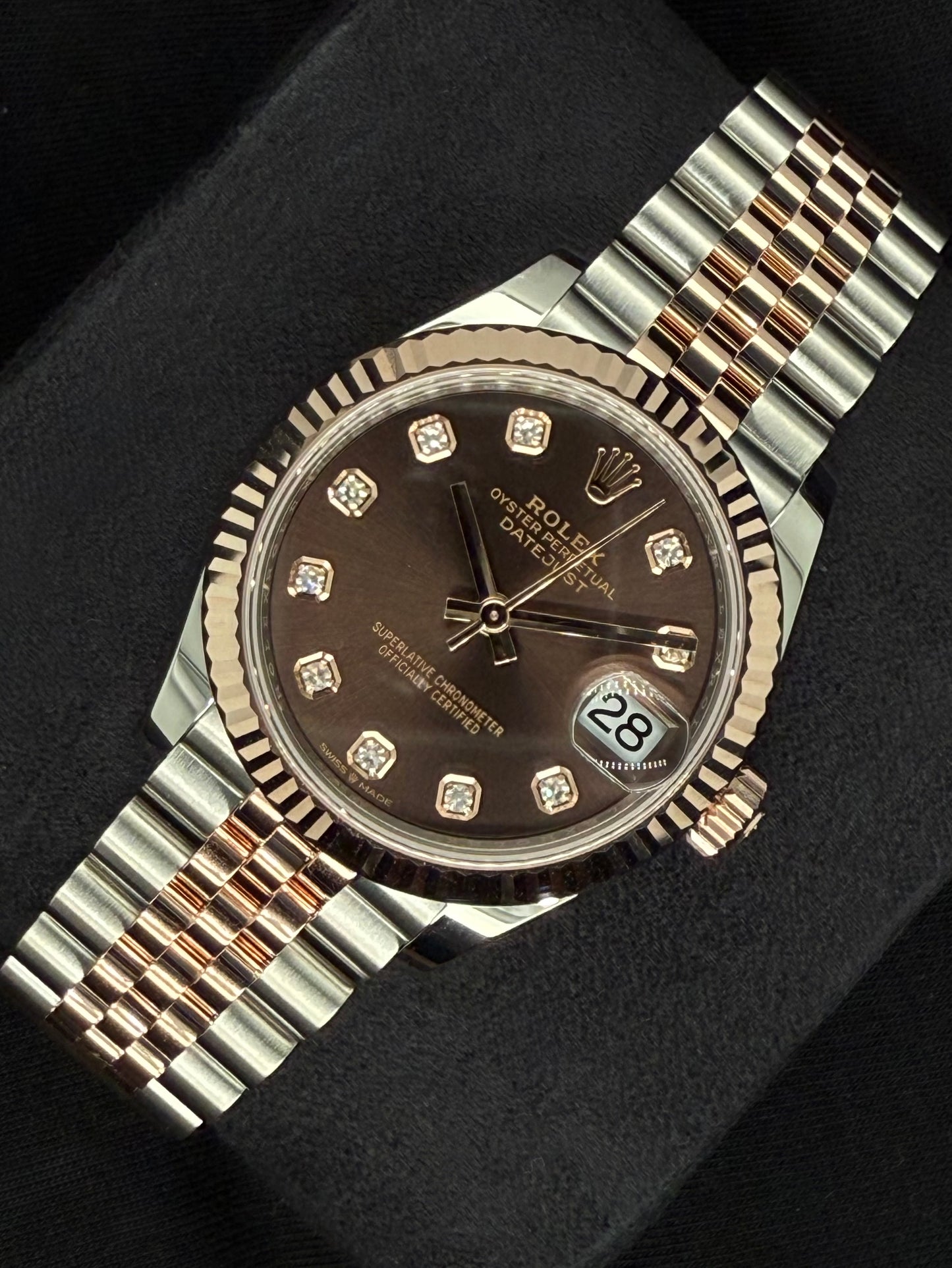Rolex Datejust 31 Chocolate Diamond Dial Jubilee Two Tone Rose Gold 278271 | 2025 | 31mm