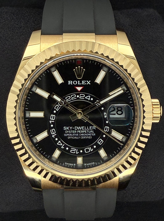 Rolex Sky-Dweller Yellow Gold Black Dial Oysterflex 336238