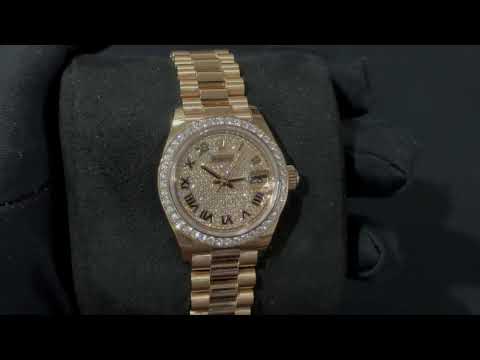 Rolex Lady Datejust 18ct Everose gold and factory set diamonds