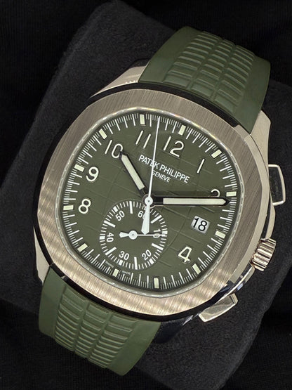 Patek Philippe Aquanaut Chronograph White Gold Green Dial 5968G-010 right