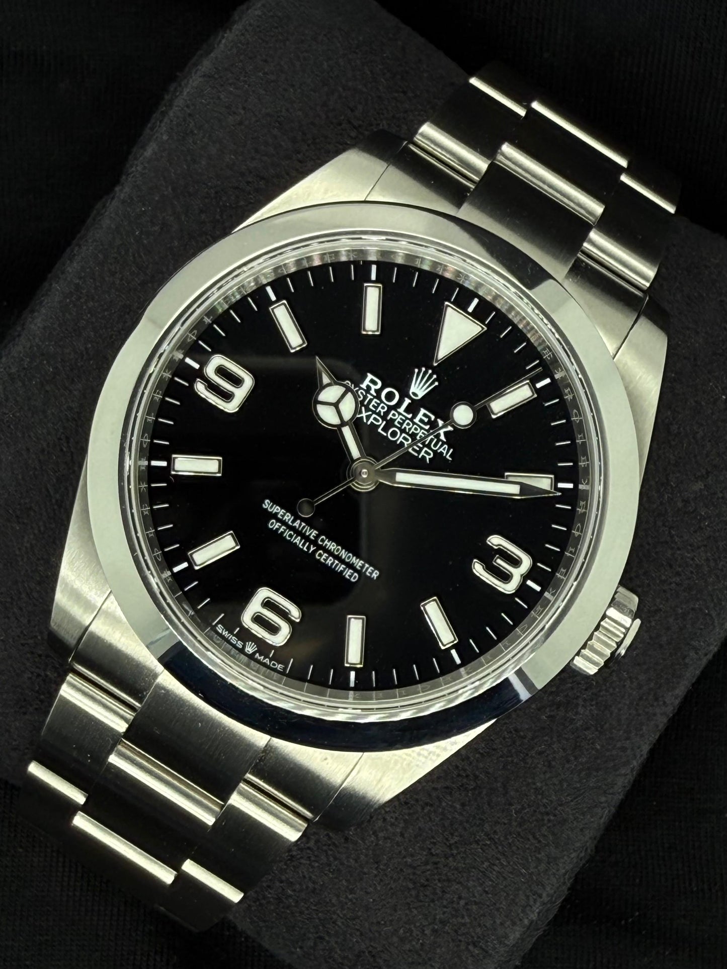 Rolex Explorer Black Dial Oyster Stainless Steel 224270 right