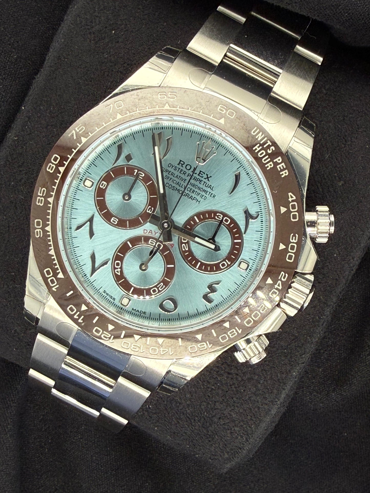 Rolex Daytona Platinum Ice Blue Dial with Arabic Numeral 'Platona' 116506-004 | 2022 | 40mm