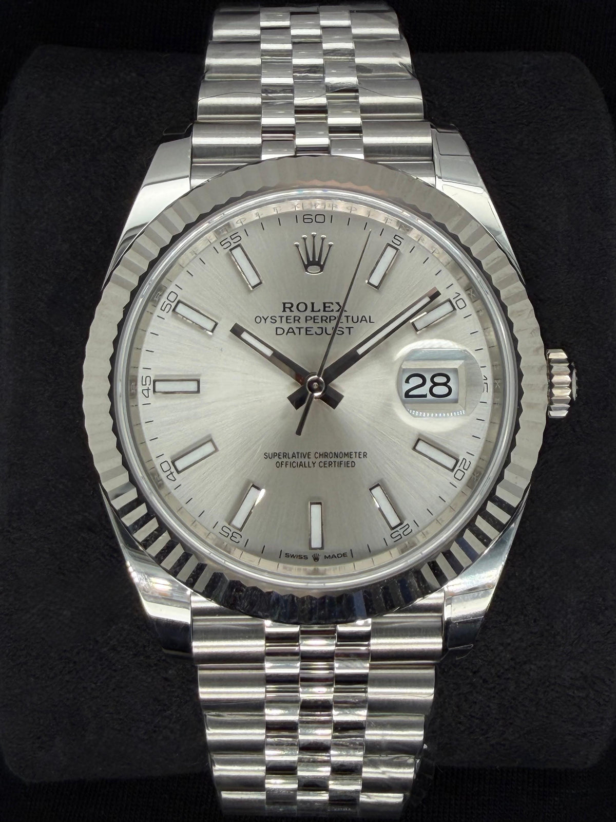 Rolex Datejust 41 Silver Sticks Dial Fluted Jubilee Steel 126334 | 2026 | 41mm