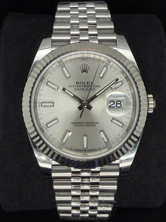 Rolex Datejust 41 Silver Sticks Dial Fluted Jubilee Steel 126334 | 2026 | 41mm