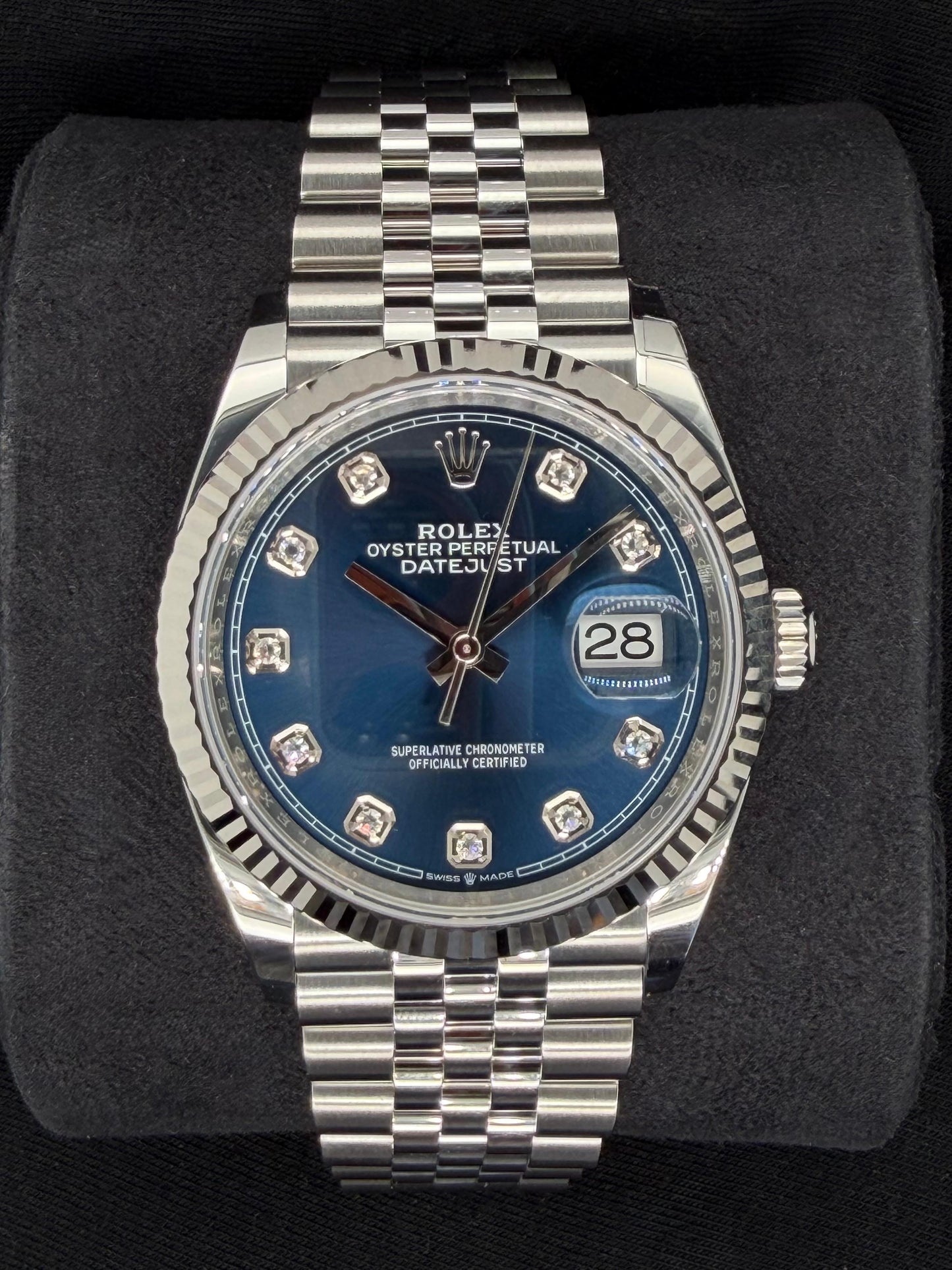 Rolex Datejust 36 Blue Diamond Dial Fluted Jubilee 126234 | 2026 | 36mm