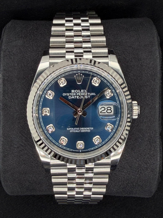 Rolex Datejust 36 Blue Diamond Dial Fluted Jubilee 126234 | 2026 | 36mm