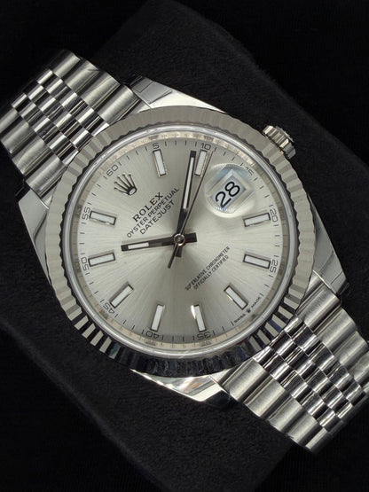 Rolex Datejust 41 Silver Sticks Dial Fluted Jubilee Steel 126334 | 2026 | 41mm