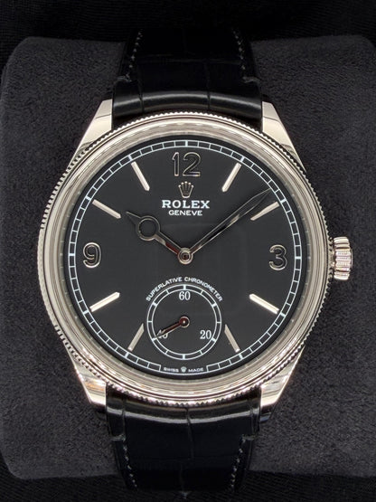 Rolex 1908 Black Dial White Gold Leather Q1 52509 | 2024 | 39mm