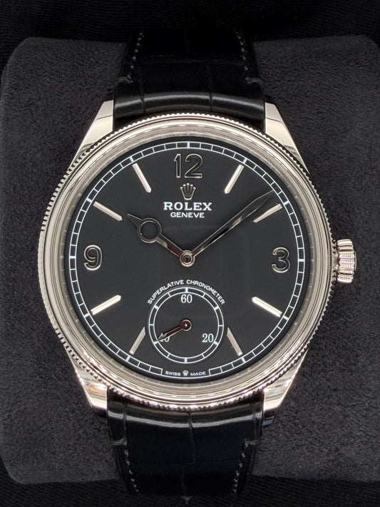 Rolex 1908 Black Dial White Gold Leather Q1 52509 | 2024 | 39mm