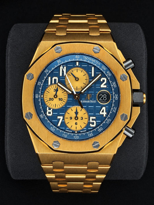 Audemars Piguet Royal Oak Offshore Chronograph "Brick" Yellow Gold with Blue Dial 26470BA.OO.1000BA.01 | 2019 | 42mm