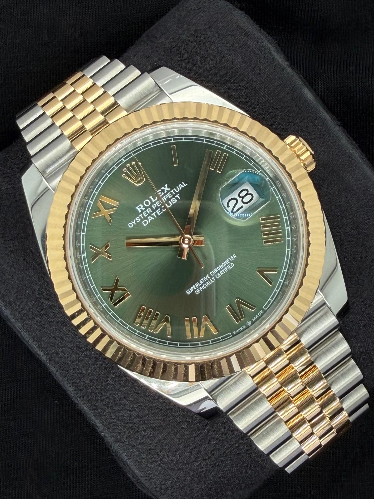 Rolex Datejust 41 Two Tone Yellow Gold with Olive Green Roman Dial Jubilee 126333 | 2026 | 41mm