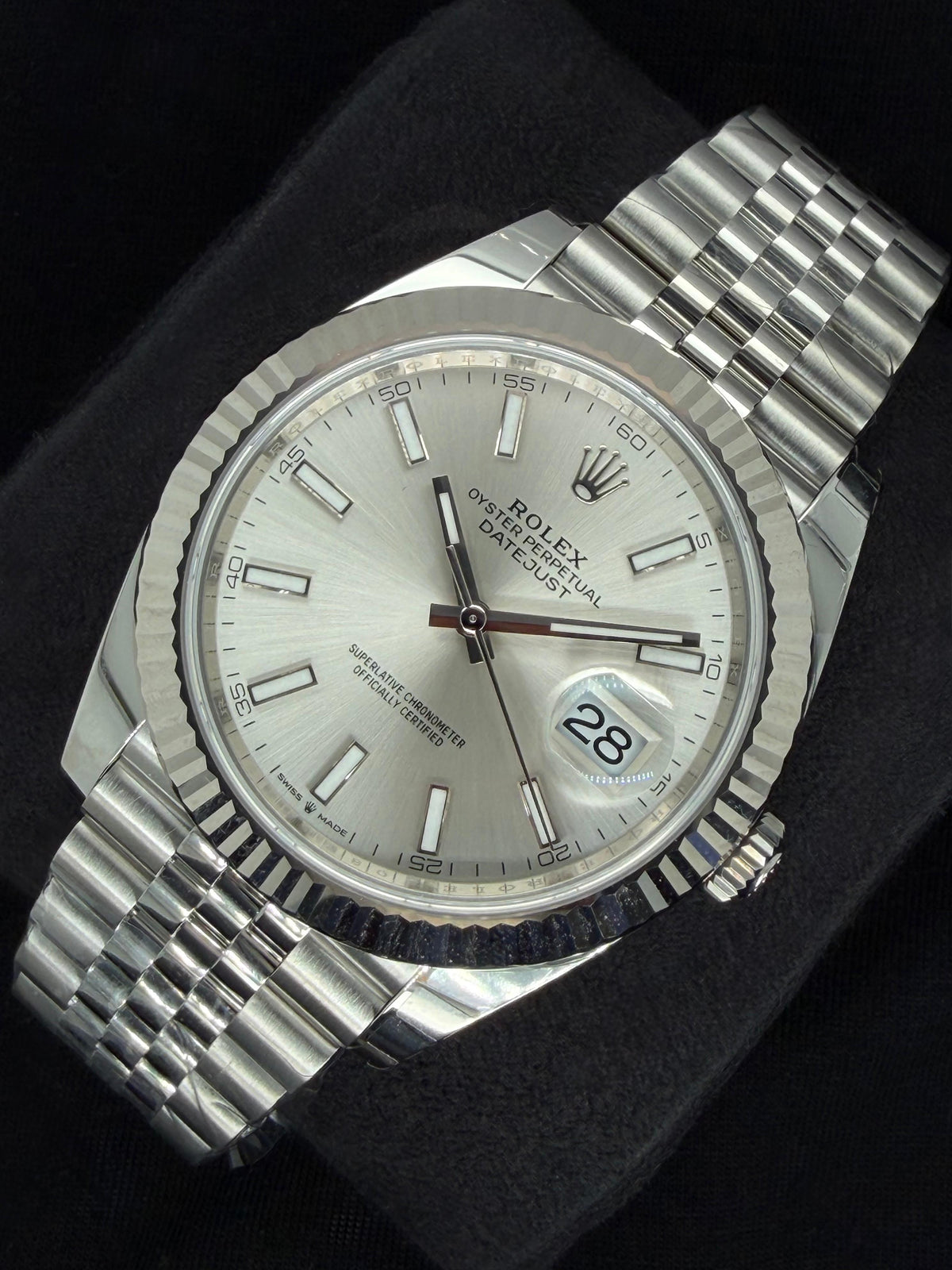 Rolex Datejust 41 Silver Sticks Dial Fluted Jubilee Steel 126334 | 2026 | 41mm