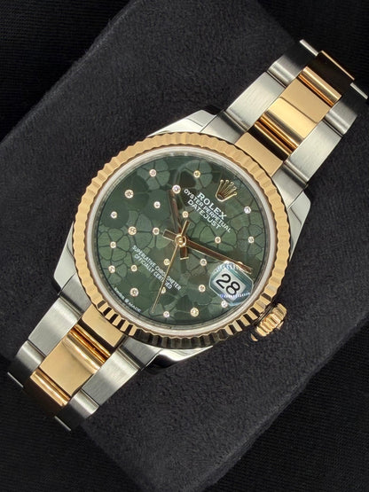 Rolex Datejust 31 Green Floral Motif Diamond Dial Two Tone 278273 | 2023 | 31mm