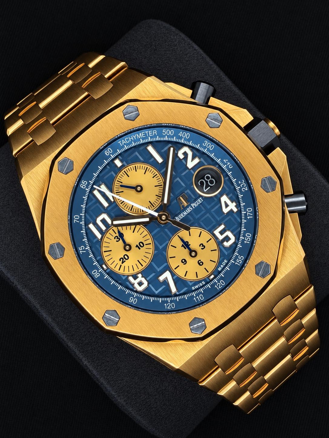Audemars Piguet Royal Oak Offshore Chronograph "Brick" Yellow Gold with Blue Dial 26470BA.OO.1000BA.01 | 2019 | 42mm