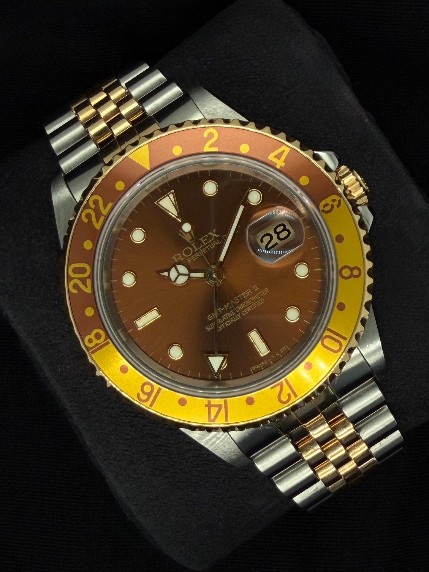 Rolex GMT-Master 'Nipple Dial' Two Tone Yellow Gold Jubilee 16713 | 1997 with 2024 RSC | 40mm