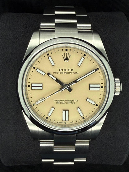 Rolex Oyster Perpetual 41 Beige Yellow Dial Oyster Bracelet 134300