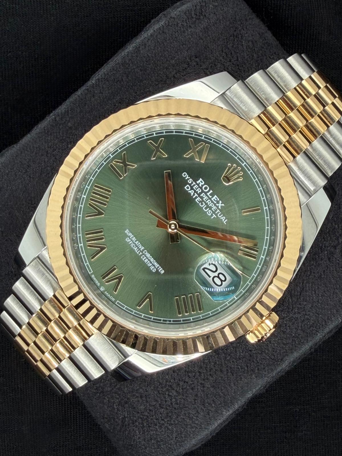 Rolex Datejust 41 Two Tone Yellow Gold with Olive Green Roman Dial Jubilee 126333 | 2026 | 41mm
