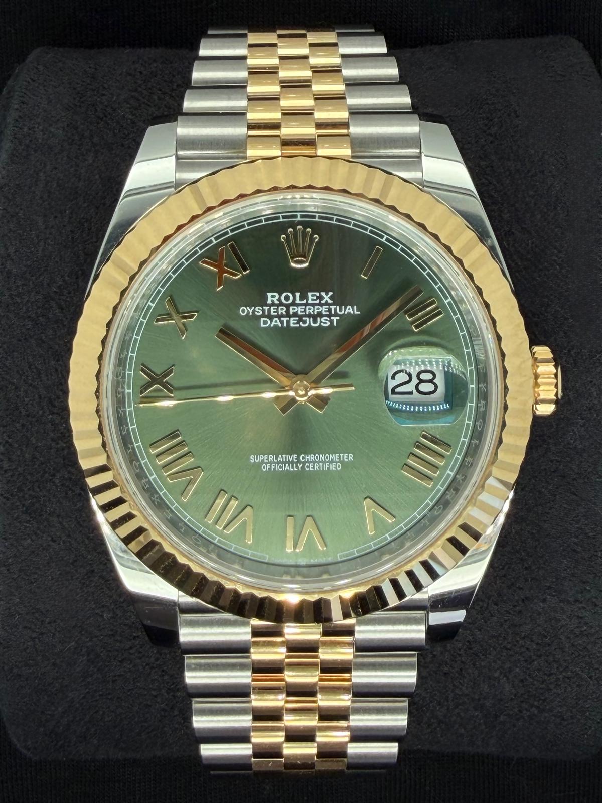 Rolex Datejust 41 Two Tone Yellow Gold with Olive Green Roman Dial Jubilee 126333 | 2026 | 41mm