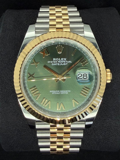 Rolex Datejust 41 Two Tone Yellow Gold with Olive Green Roman Dial Jubilee 126333 | 2026 | 41mm
