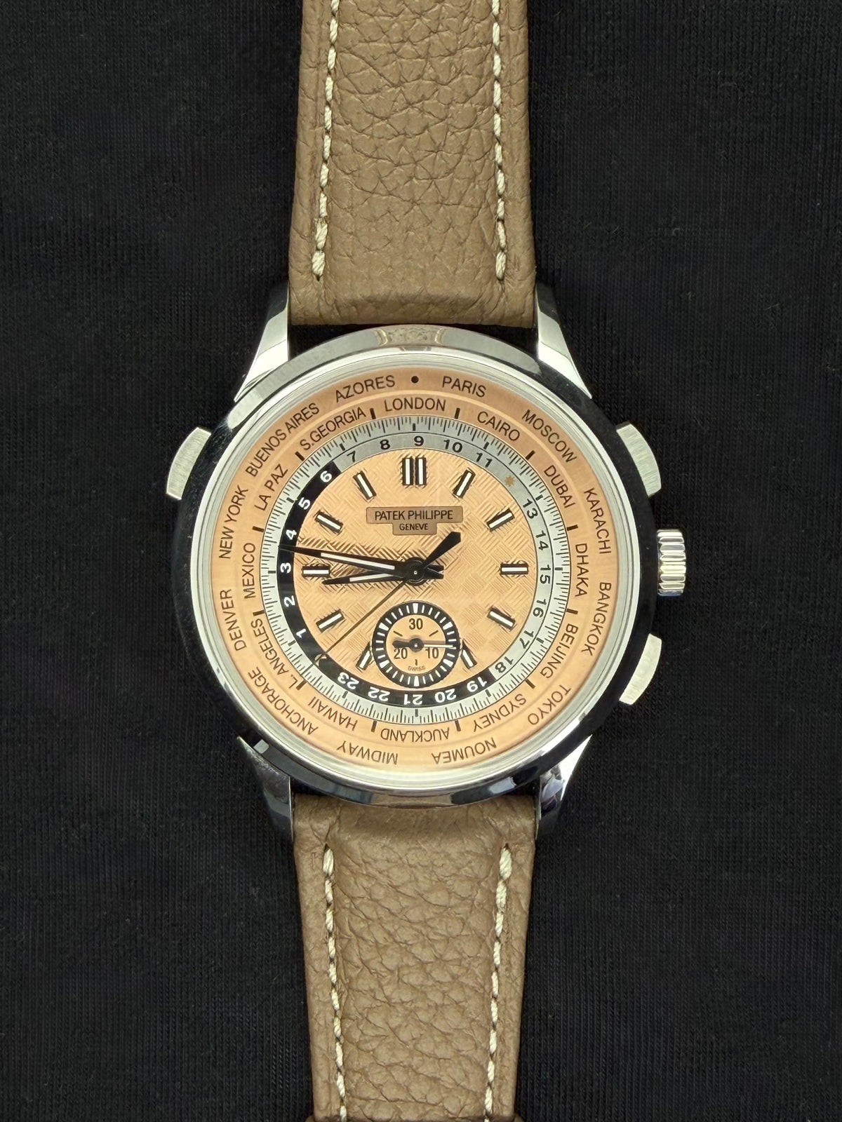 Patek Philippe Complications World Time Flyback Chronograph Salmon Dial Stainless Steel 5935A-001 | 2026 | 41mm