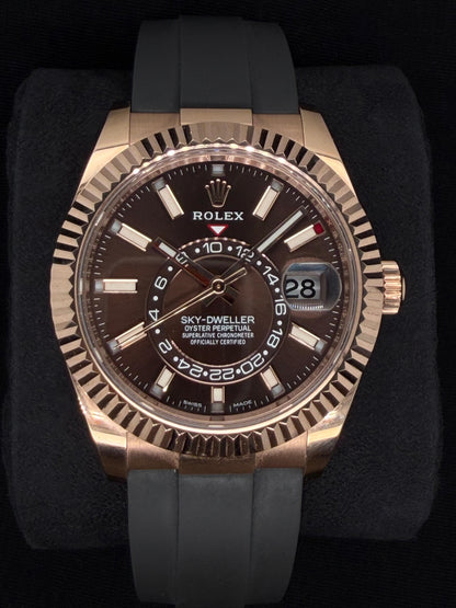 Rolex Sky-Dweller Rose Gold Chocolate Dial Oysterflex 326235 | 2023 | 42mm