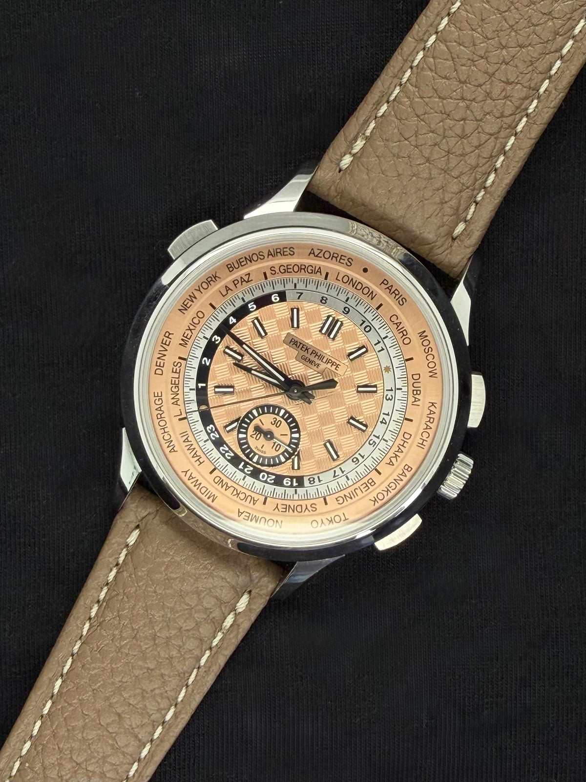 Patek Philippe Complications World Time Flyback Chronograph Salmon Dial Stainless Steel 5935A-001 | 2026 | 41mm