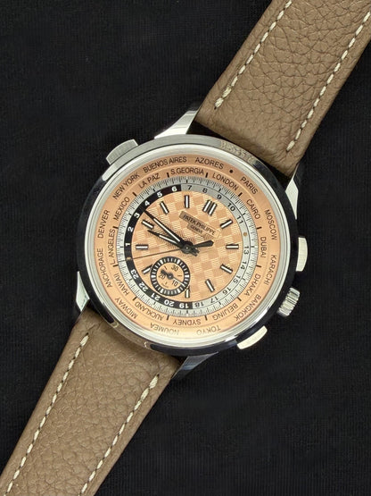 Patek Philippe Complications World Time Flyback Chronograph Salmon Dial Stainless Steel 5935A-001 | 2026 | 41mm