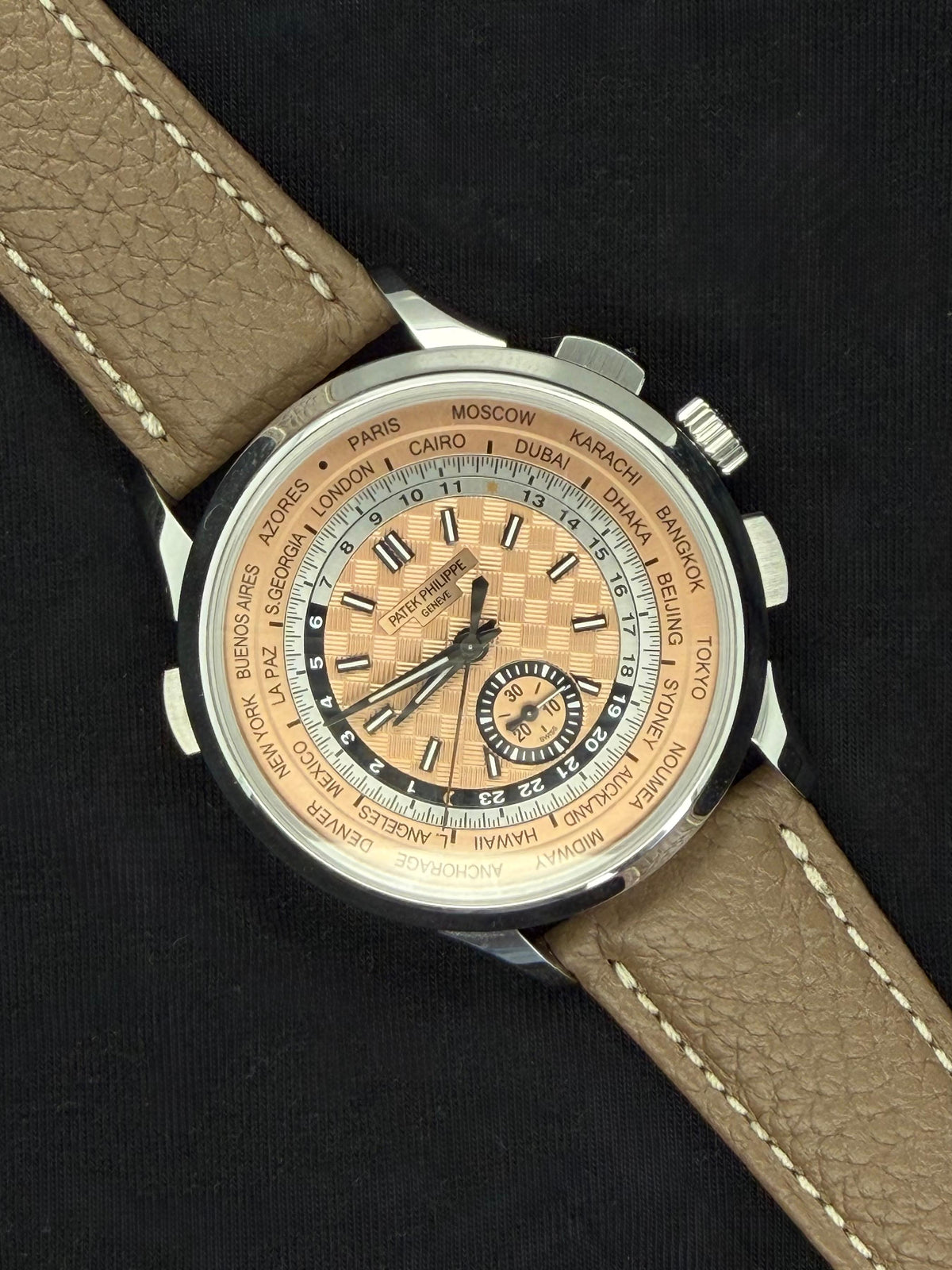 Patek Philippe Complications World Time Flyback Chronograph Salmon Dial Stainless Steel 5935A-001 | 2026 | 41mm