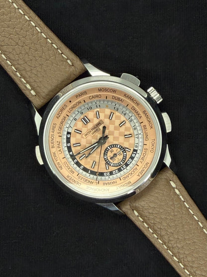 Patek Philippe Complications World Time Flyback Chronograph Salmon Dial Stainless Steel 5935A-001 | 2026 | 41mm