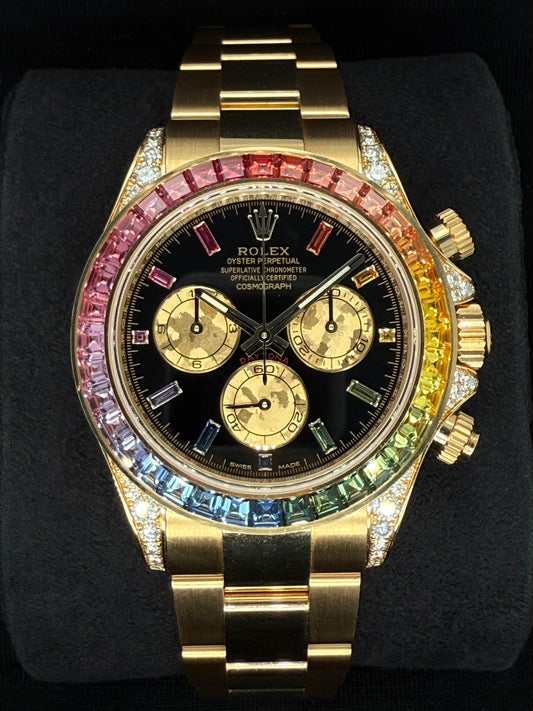 Rolex Daytona “Rainbow” Yellow Gold Black Dial 116598RBOW | 2024 | 40mm