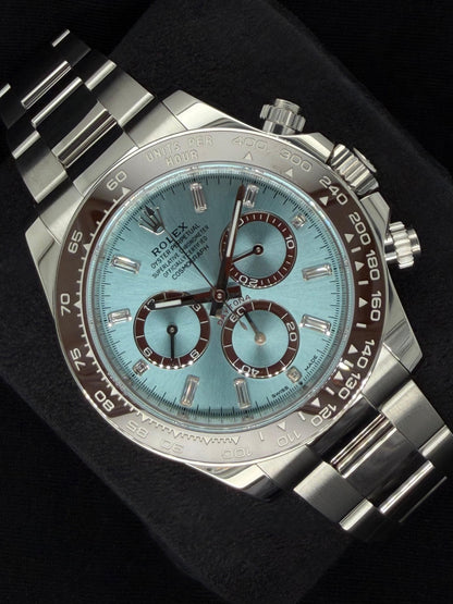 Rolex Daytona Platinum Ice Blue Baguette Diamond Dial 'Platona' 126506 | 2026 | 40mm