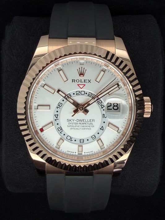 Rolex Sky-Dweller Rose Gold White Dial Oysterflex 336235 | 2026 | 42mm