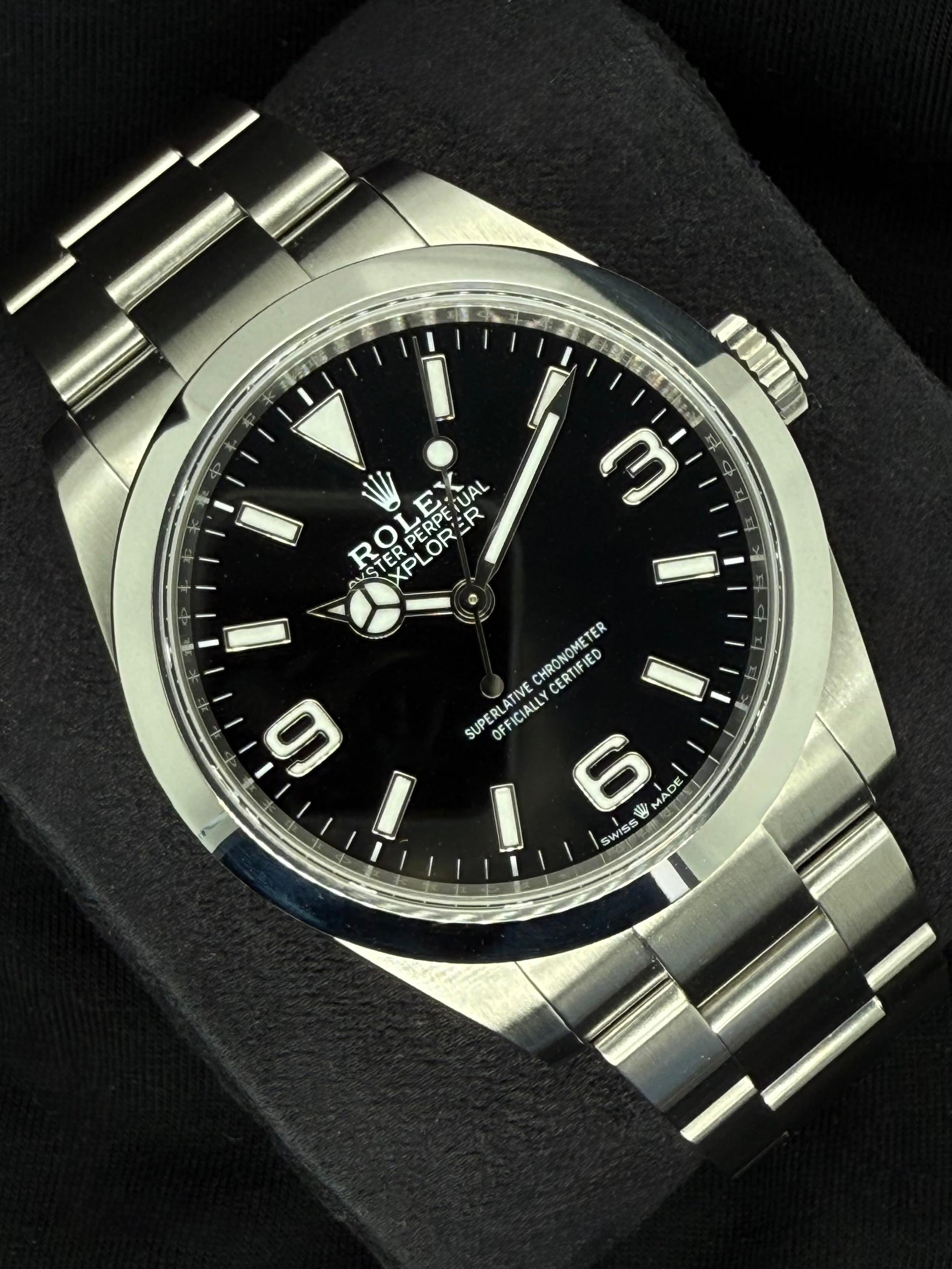 Rolex Explorer Black Dial Oyster Stainless Steel 224270 left