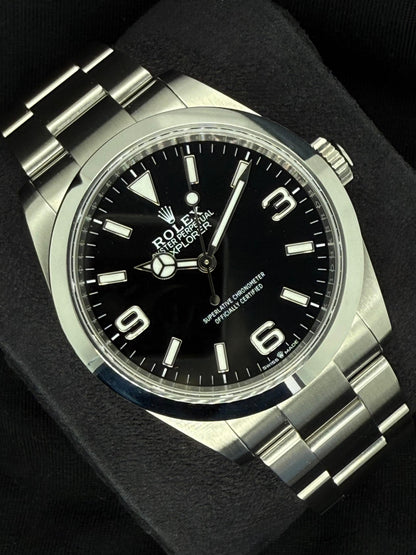 Rolex Explorer Black Dial Oyster Stainless Steel 224270 left